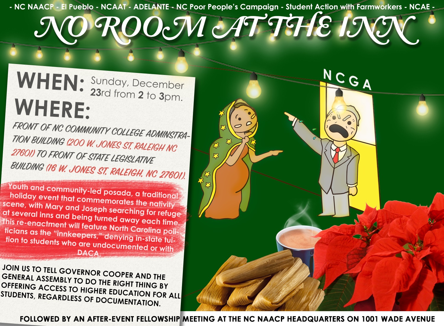 No Room At the Inn Flyer with information