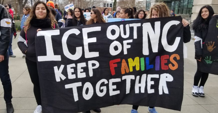 ICE out of NC protest sign