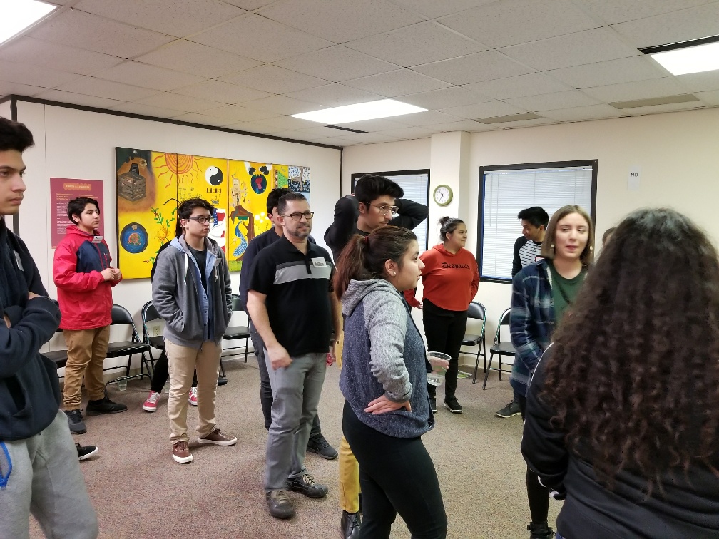 Group of El Pueblo youth during a workshop